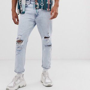 Bershka slim fit cropped jeans 34/30